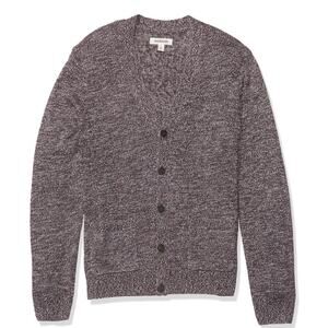 Goodthreads Marled Cardigan Burgandy, V Neck Medium Sweater